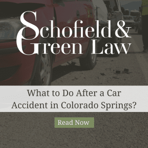 A blog featured image that shows a picture of a car crash with a black overlay with a title "What to Do After a Car Accident in Colorado Springs?"