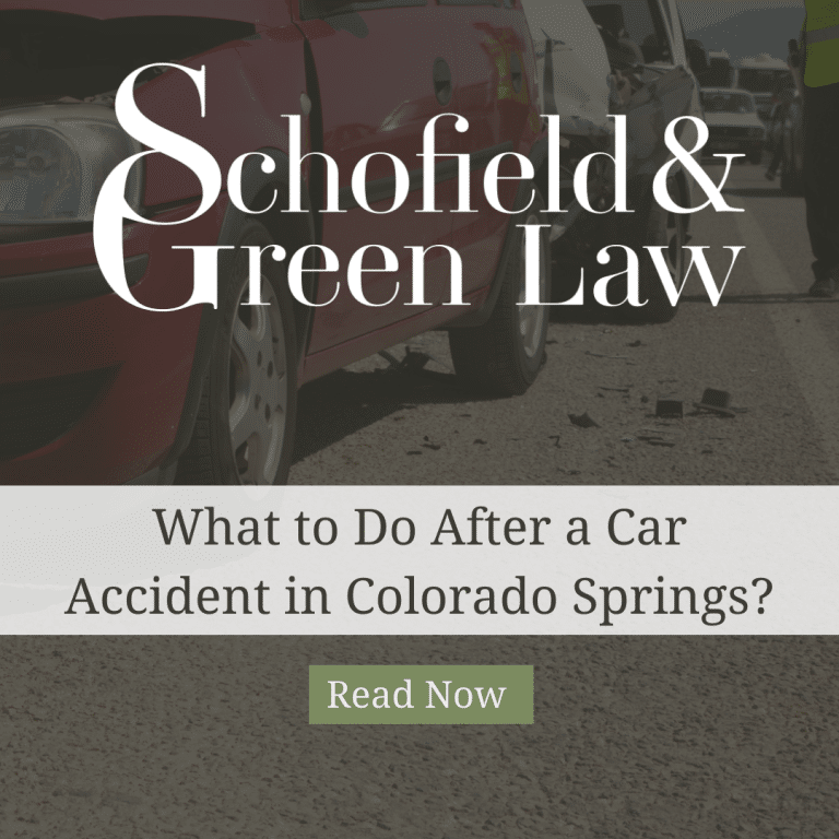 A blog featured image that shows a picture of a car crash with a black overlay with a title "What to Do After a Car Accident in Colorado Springs?"